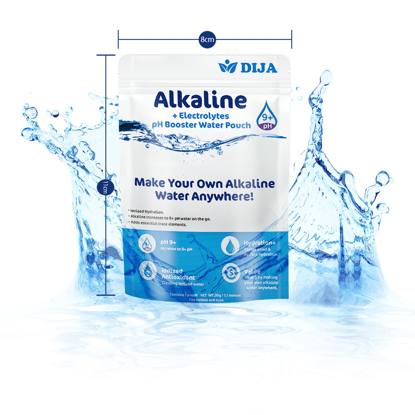 DIJA Alkaline Water Filter Pouch- Long-Life 16 Gallon/72 Litre (5-pack)
